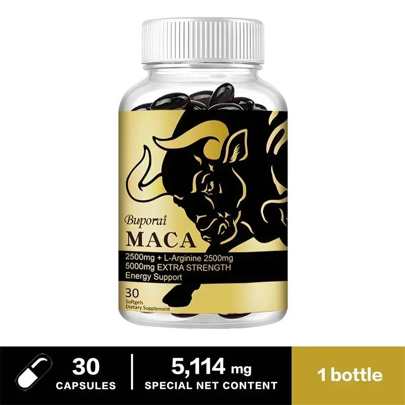 Maca Root Supplement - with Panax Ginseng To Boost Energy, Improve Endurance, Muscle Strength and Athletic Performance