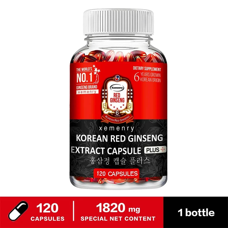 Korean Red Ginseng Supplement - Relieve Stress, Improve Mood, Boost Brain Function, and Strengthen The Immune System
