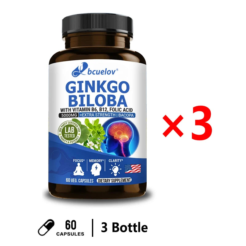 Advanced Nootropic Brain Booster Supplement  Improves Memory,Enhances Focus,Boosts Nerve Energy & IQ Health Vitamins B12, B6