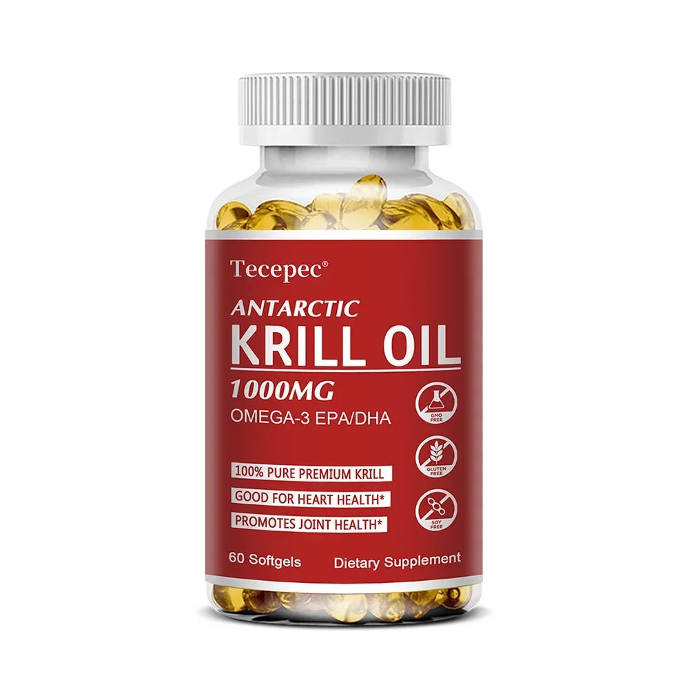 Antarctic Krill Oil Supplement - Omega-3 EPA, DHA, Astaxanthin - Supports Brain and Heart Health, Cardiovascular Health