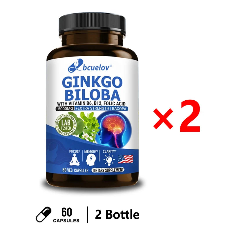 Advanced Nootropic Brain Booster Supplement  Improves Memory,Enhances Focus,Boosts Nerve Energy & IQ Health Vitamins B12, B6