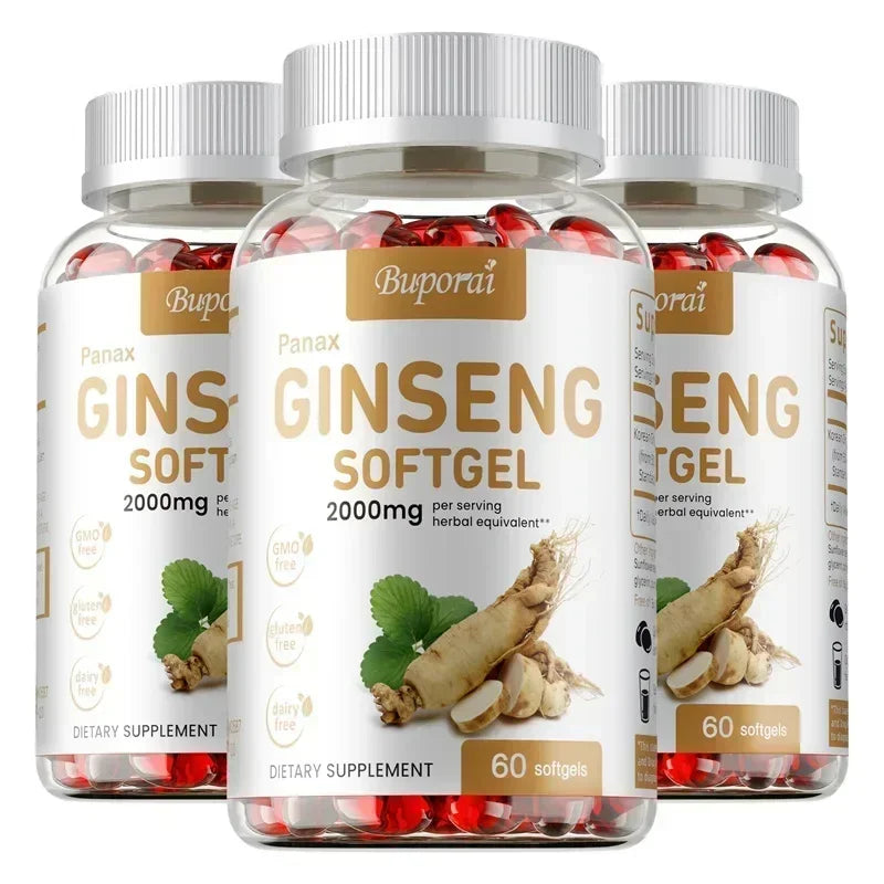 Red Panax Ginseng Supplement - Supports Energy Production, Immune Health, Physical Performance, Memory, Antioxidant Protection