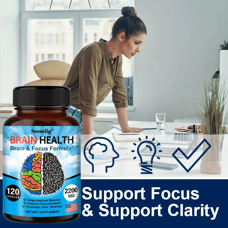 Ginkgo Biloba Capsules 1200mg, Supports Memory, Brain Function and Mental Alertness, Brain Health Supplement, 30/60/120 Capsuels