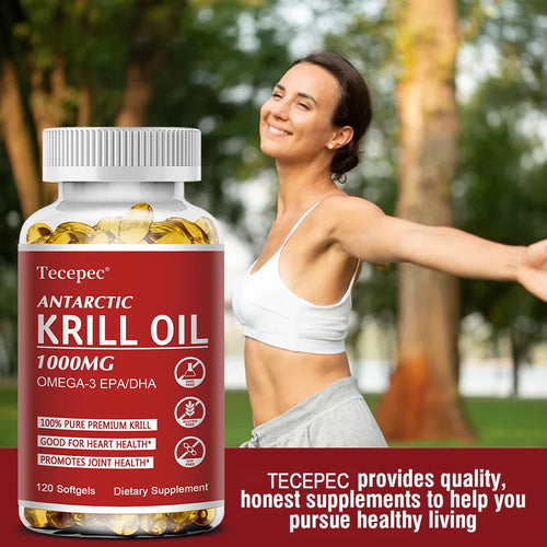 Antarctic Krill Oil Supplement - Omega-3 EPA, DHA, Astaxanthin - Supports Brain and Heart Health, Cardiovascular Health