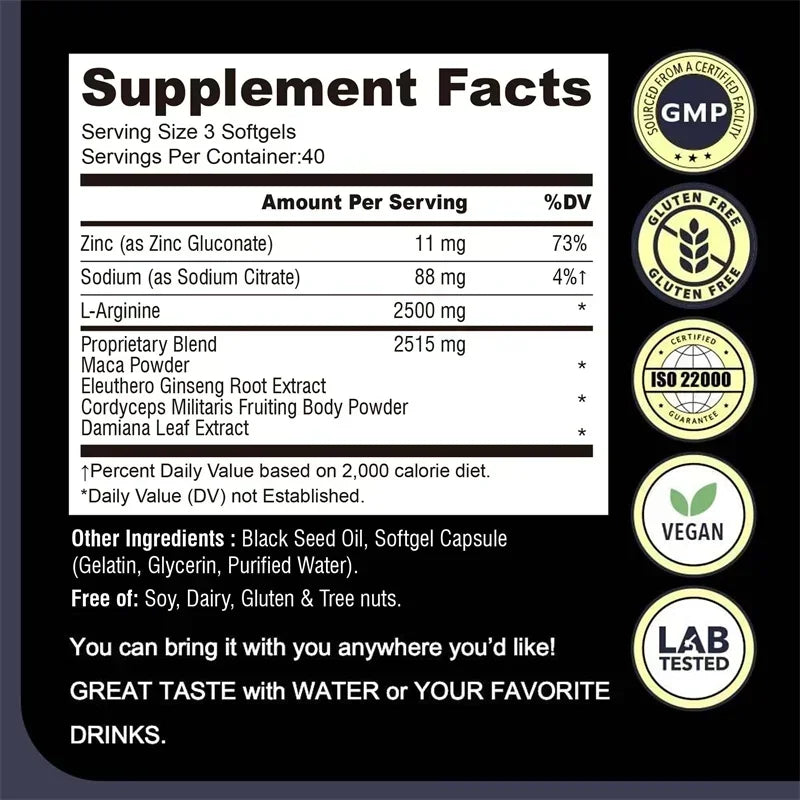 Maca Root Supplement - with Panax Ginseng To Boost Energy, Improve Endurance, Muscle Strength and Athletic Performance