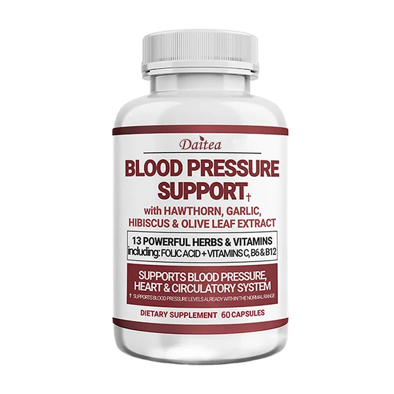 Daitea Circulatory Health Support Supplement with Hawthorn, Garlic and Olive Leaf Extracts - For Heart Support - 120 Capsules