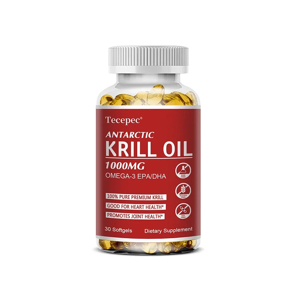 Antarctic Krill Oil Supplement - Omega-3 EPA, DHA, Astaxanthin - Supports Brain and Heart Health, Cardiovascular Health