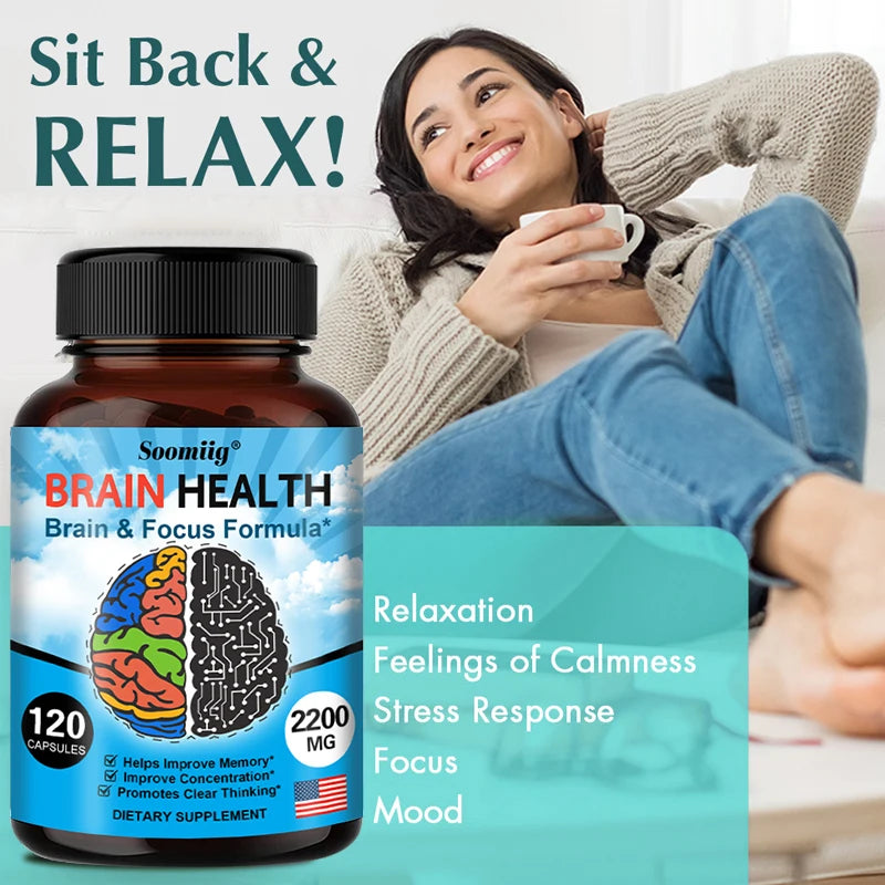 Ginkgo Biloba Capsules 1200mg, Supports Memory, Brain Function and Mental Alertness, Brain Health Supplement, 30/60/120 Capsuels