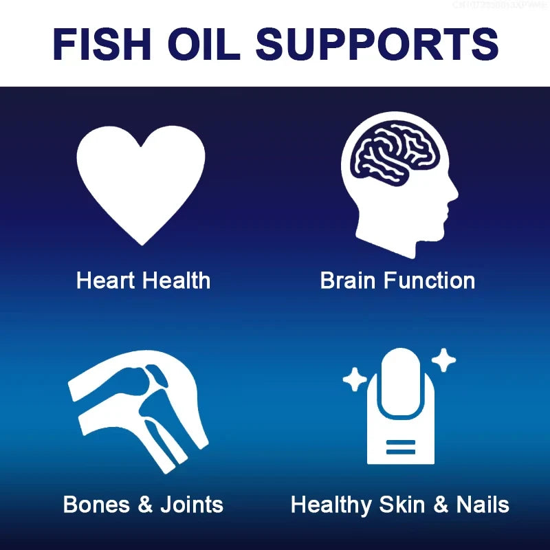 Buy 1 Get 1 Free! Omega 3 Fish Oil Capsules, Supports Heart Health Supplements Rich DHA EPA Fish Oil Capsules Improve Bad Mood