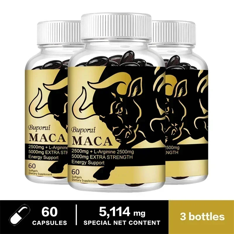 Maca Root Supplement - with Panax Ginseng To Boost Energy, Improve Endurance, Muscle Strength and Athletic Performance