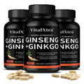 Energy Supplement Capsules Containing Ginseng and Ginkgo, Promote Brain Health, Support Memory, Focus and Regulate The Nervous