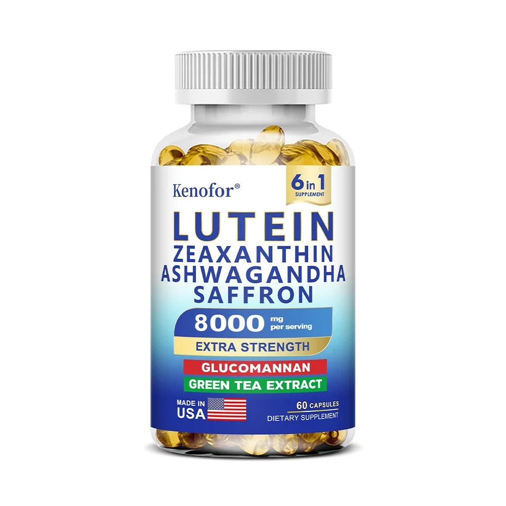 Lutein and Zeaxanthin Supplements, 8000mg Per Serving | Essential Eye Vitamins & Vision Health Dietary Supplement, NON-GMO