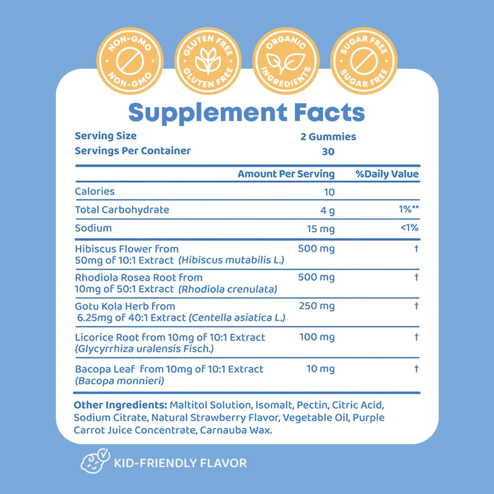 Saffron Gummies for Kids Mood Supplement, Kids Mood Boost Vegan Vitamin Gummy: Calming Magnesium Citrate Supplement for Children
