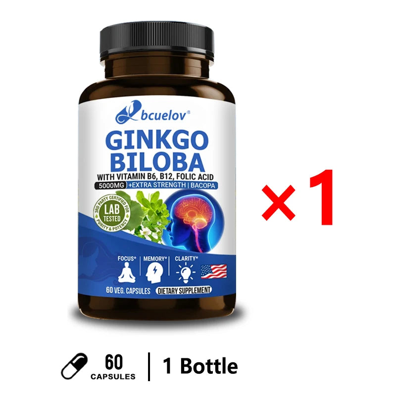 Advanced Nootropic Brain Booster Supplement  Improves Memory,Enhances Focus,Boosts Nerve Energy & IQ Health Vitamins B12, B6