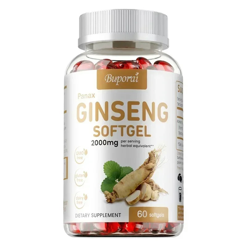 Red Panax Ginseng Supplement - Supports Energy Production, Immune Health, Physical Performance, Memory, Antioxidant Protection
