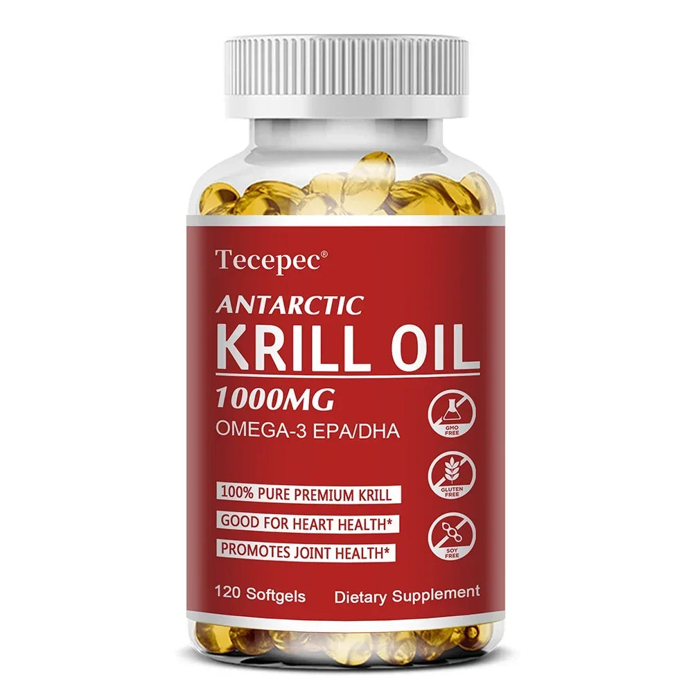 Antarctic Krill Oil Supplement - Omega-3 EPA, DHA, Astaxanthin - Supports Brain and Heart Health, Cardiovascular Health
