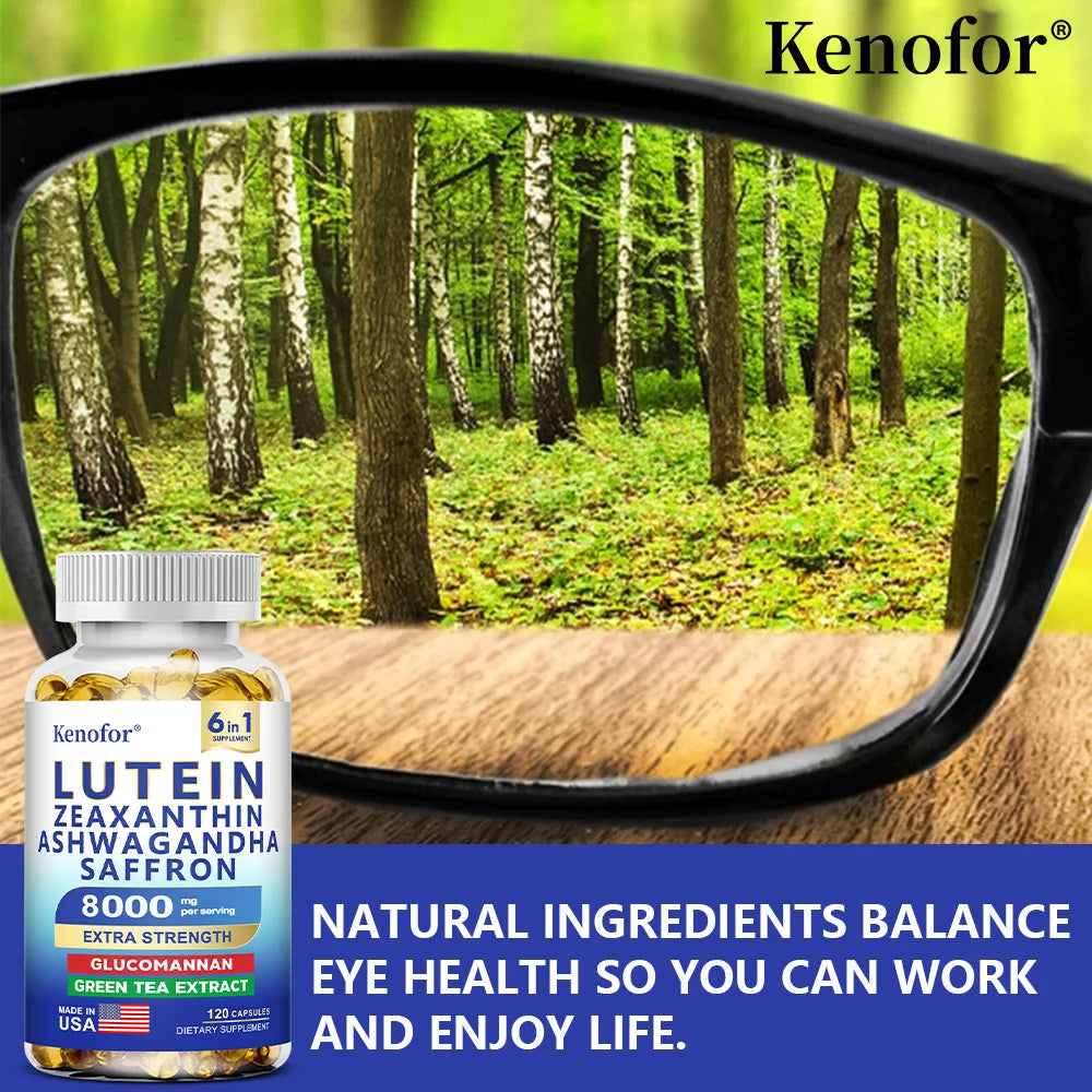 Lutein and Zeaxanthin Supplements, 8000mg Per Serving | Essential Eye Vitamins & Vision Health Dietary Supplement, NON-GMO