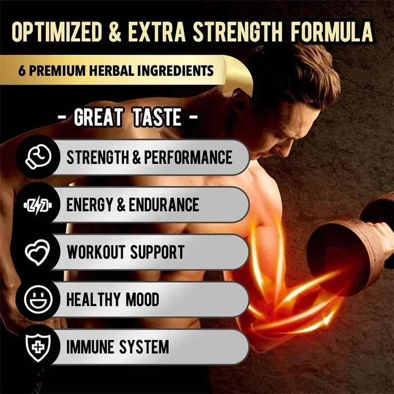 Maca Root Supplement - with Panax Ginseng To Boost Energy, Improve Endurance, Muscle Strength and Athletic Performance