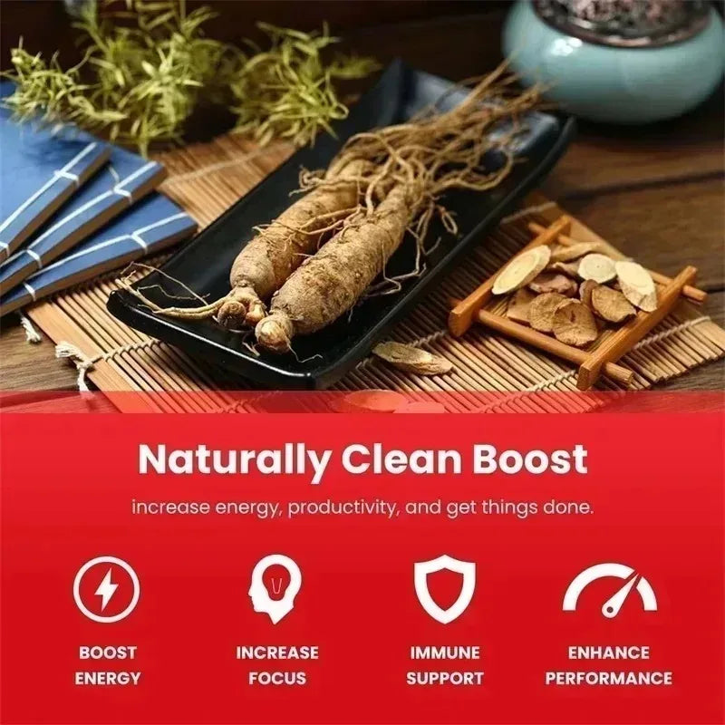 Korean Red Ginseng Supplement - Relieve Stress, Improve Mood, Boost Brain Function, and Strengthen The Immune System