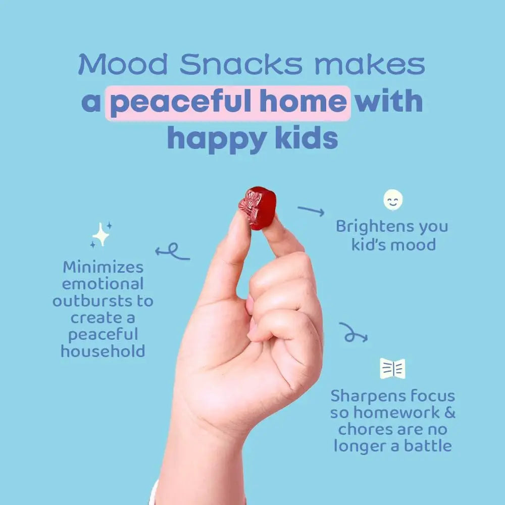 Saffron Gummies for Kids Mood Supplement, Kids Mood Boost Vegan Vitamin Gummy: Calming Magnesium Citrate Supplement for Children