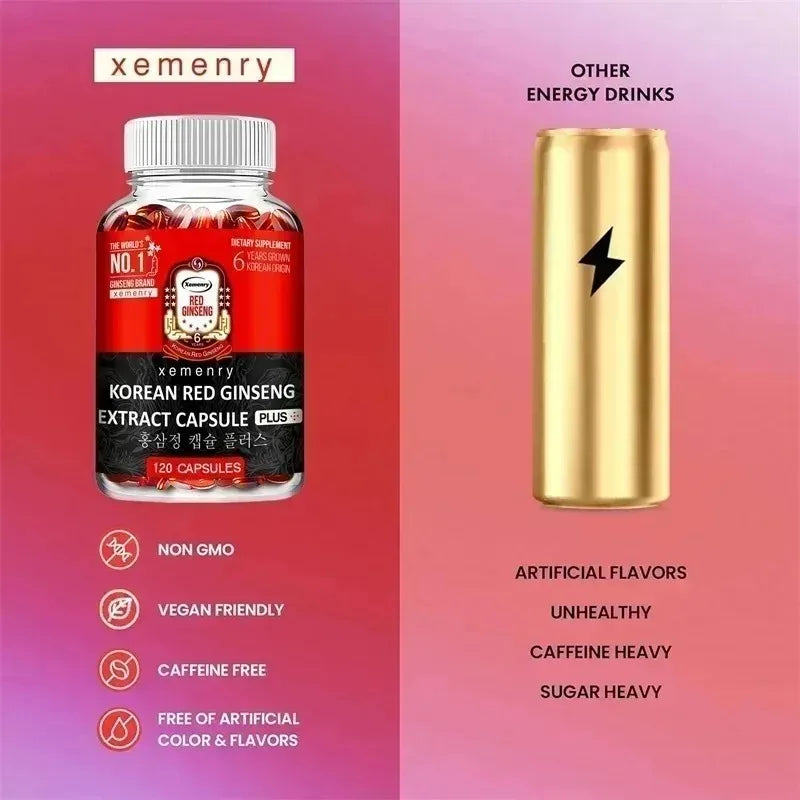 Korean Red Ginseng Supplement - Relieve Stress, Improve Mood, Boost Brain Function, and Strengthen The Immune System